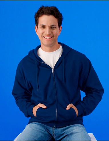 G-SF600-Softstyle® Midweight Fleece Adult Full Zip Hooded Sweatshirt